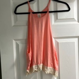 JCFits, inc tank top with lace at bottom